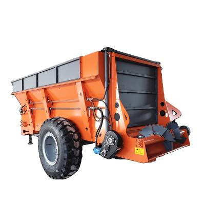 China High efficiency PTO driven tractor trailed drop fertilizer spreader with hydraulic endgate for spreading fresh lime compost manure fertilizer for sale