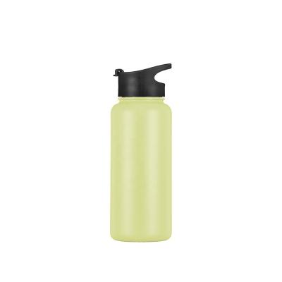 China Custom Water Bottles Stored Double Mouth Wide Wall Stainless Steel Vacuum Insulated Flask With Easy Carry Handle for sale