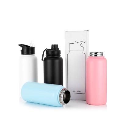 China Everich Double Wall Sustainable Powder Coated Vacuum OEM With Custom Logo Wide Mouth Stainless Steel Gym Sport Insulated Water Bottles for sale