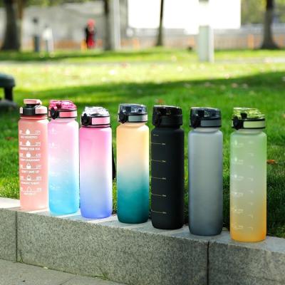 China 32oz BPA Sustainable Outdoor Free Running Gym Sport Motivational Climbing Plastic Water Bottles for sale