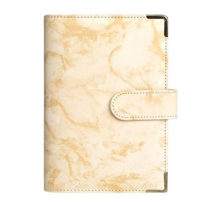 China Wholesale custom budget a5 a6 budget notebook a5 a6 printed leather printed ring binder PU planner staple clip notebook planner organizer for sale