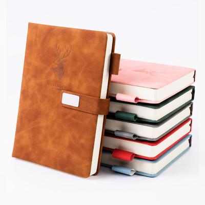 China Creative Customs A5 Office Notepad Business A5 Notepad Professional Leather Feel Buckle Skin Notebook Thick Notebook Plus LOGO for sale