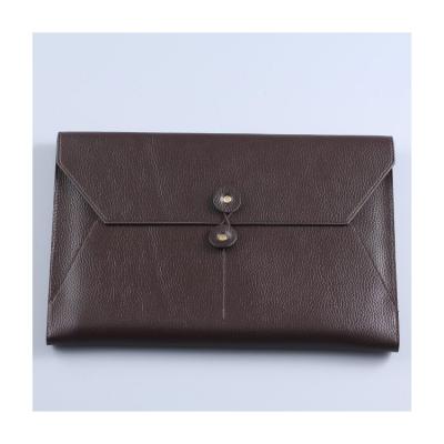 China Custom Genuine Leather Sleeve Business Credit Card Wallet Bag Retro Style Document Folder for sale