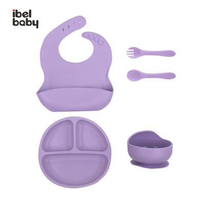 China BPA Free Hot Selling Baby Products Rubber Supplies & Products Kid Dinning Tableware Custom Logo Cup Bib Bowl Bpa Free Baby Feeding Set for sale