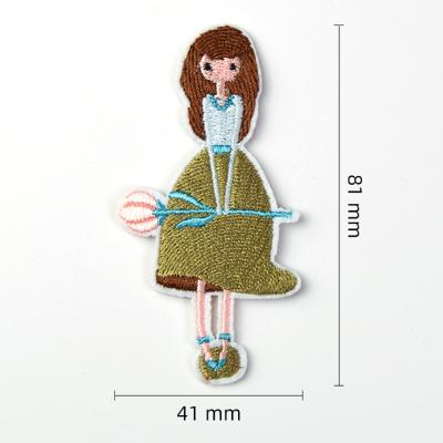 China Sustainable Fashion Girl Embroidered Garment Patches For Clothing for sale