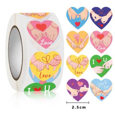 China Waterproof+Eco-friendly Custom Adhesive Stickers Logo Label Printing Heart Shaped Label Sticker In Stock for sale