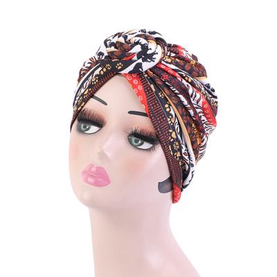 China Fashion/Casual/Comfort/Trend Ethnic Hat Pan Flower Turban Hat Muslim Swirl Fashion Popular Turban Elasticity Printing for sale