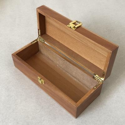 China Handmade Wooden Plane Tree Gift Box With Metal Hinge For Rose Flower Packaging for sale