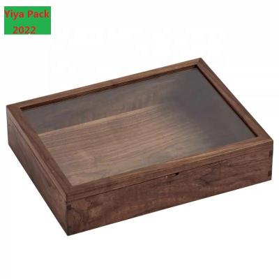 China Recyclable Wooden Gift Boxes With Transparent PVC Window for sale