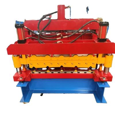 China Construction worksÂ   1250mm Width PPGI Coil Feeding Roof Tile Raw Material Glazed Sheet Roll Forming Machine for sale