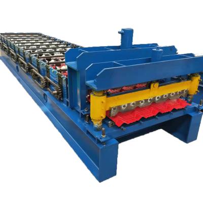 China Construction worksÂ   Factory Customized Automatic Roofing Profiles Sheet Roll Forming Machine , Glazed Tile Making Machine for sale