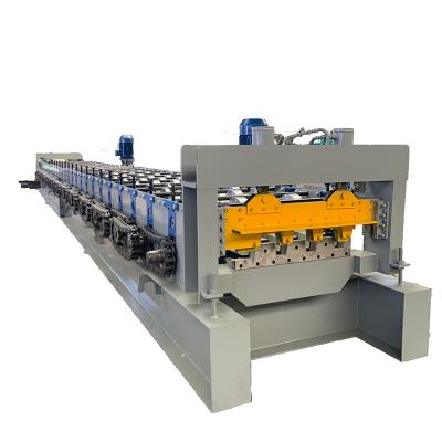 China Construction worksÂ   Automatic Metal Floor Decking Machine Profile Floor Holding Plate Steel Roll Forming Machine For Sale for sale