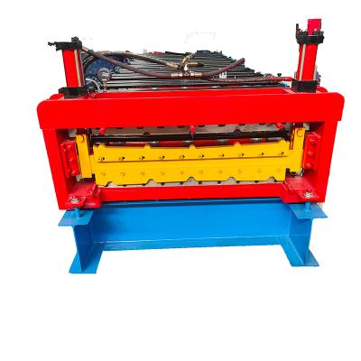 China Construction worksÂ   Building Material Steel Roof Tile Making Machinery Hydraulic Press Steel Tile Sheet Panel Roll Forming Machine Tool for sale