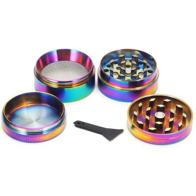 China Rainbow Herb Tobacco Grinder 40mm Accessories Spice Eco-friendly Zinc Alloy Smoking Grinder for sale