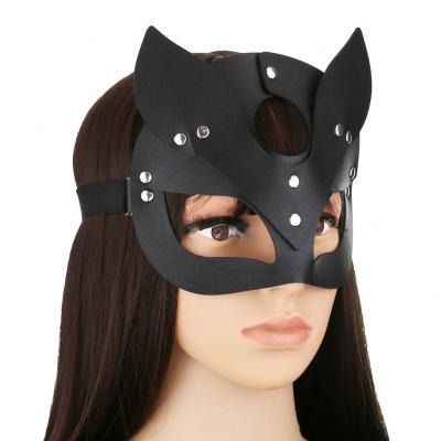 China PU Ear Mask Women Christmas Party Prom Costume Game Leather Sexy Leather Masks for sale