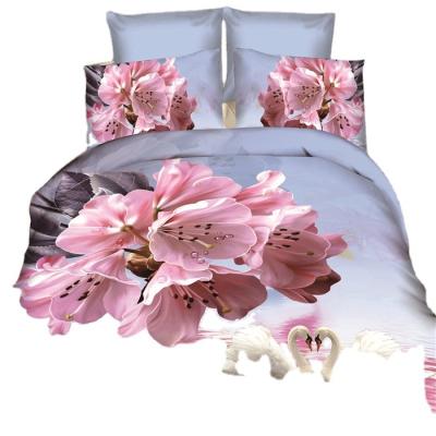 China Other Home Bedding 3d Comforter Sets Microfiber Printed Flower Sheet Sets for sale