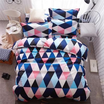 China New 4-Pcs Sheets Microfiber Simple Colorful Geometric Printed Bedding for sale