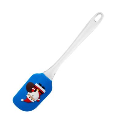 China Sustainable New Design Kitchen Heat Resistant Silicone Scraper Christmas Baking Spatula for sale