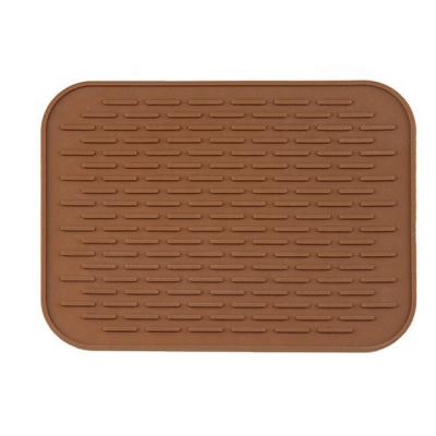 China New Amazon Viable Kitchen Silicone Waterproof Dish Drying Mat Dish Drainer Pad for sale