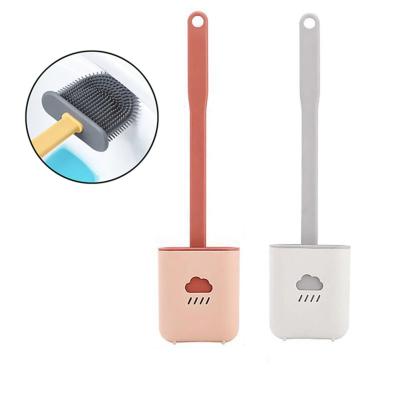 China Viable Brush Silicone Toilet Brush Silicone Wall Mounted Cleaning Kitchen Bathroom Brush for sale