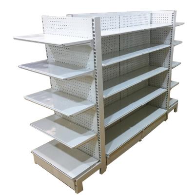 China Q235 Supermarket Single-Sided And Double-Sided Shelf Steel Display Rack Grocery Store Snack Bar Pharmacy Shelf for sale