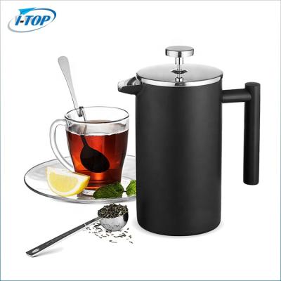 China Durable Matt Black Stainless Steel French Press Coffee Maker 18/10 Bonus Stainless Steel Screen for sale