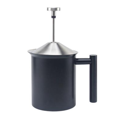 China Stainless Steel 400ml Sustainable Coffee Cappuccino Manual Milk Frothing Maker for sale