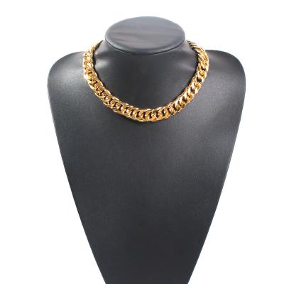 China High Quality Gold Plated Men Trendy Simple Wholesale Eco-Friendly Stainless Steel Hip Hop 18K Chunky Cuban Chain Necklace For Fashion Jewelry for sale