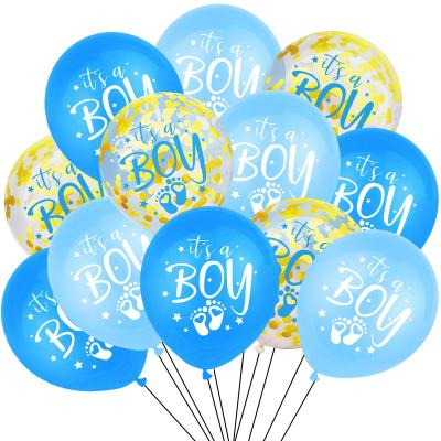 China Latex Baby He or She Boys Girls Latex Balloons Set Gender Reveal Party Decorations Sequin balloon for sale