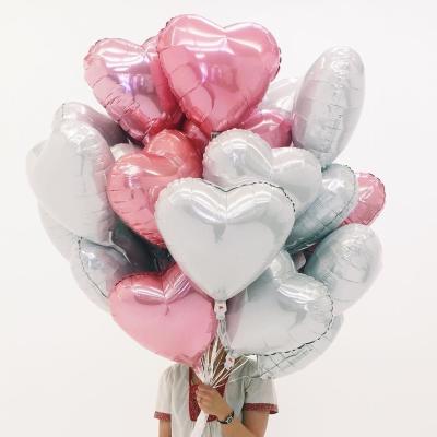 China Foil Hot Sale Wedding Foil Balloons 18 Inch Heart-shaped Balloon For Birthday Weddings Party Supplies for sale