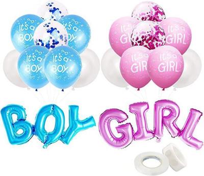 China Latex Gender Reveal Party Boys Girls Decoration Supplies Blue Pink Balloons Baby Shower Party Decorations Gender Reveal Set for sale