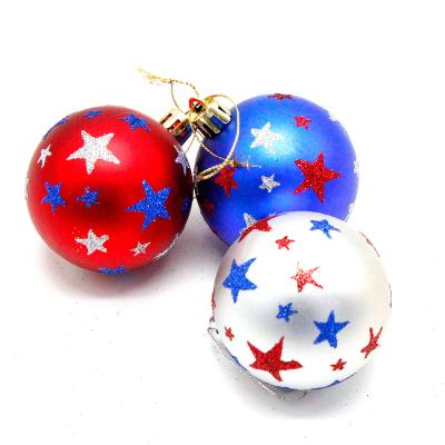 China National Day Plastic Patriotic Pendant Ball Set Shatterproof Hanging Christmas Tree Pendant Ornaments Decorations Christmas Balls for sale