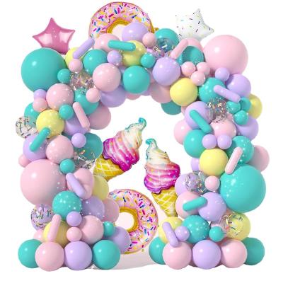 China Latex Donut Cake Foil Balloon Set Happy Candy Kids Birthday Party Decorating Supplies Balloon Toys Party Decoration for sale