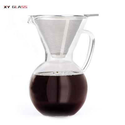 China Sustainable Fashionable Modern Glass Cooking Hot And Cold Pot Of Iced Coffee Brewing for sale