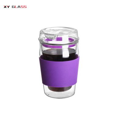 China Disposable Fashion Double Layer Borosilicate Glass Travel Eco-Friendly Thermal Mug for sale