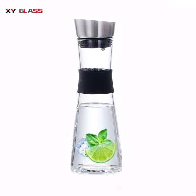 China Viable Promotional Gift Juice Cooling Water Clear Thermo Overproof Glass Carafe for sale