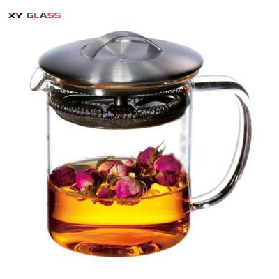 China Heat Resistant Cooking Glass Stainless Tea Maker Sustainably Selling Souvenirs Strainer Lid for sale