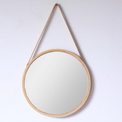 China 2022 New Modern Simple Environmental Recyclable Modern Belt Bamboo Round Mirror for sale