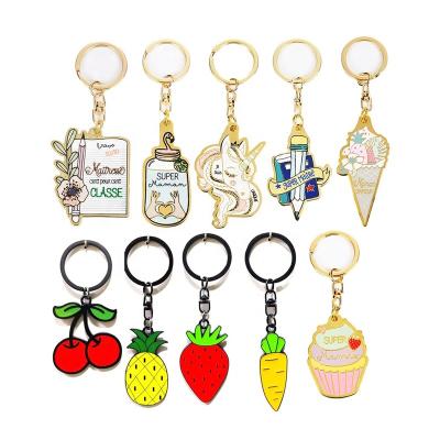 China Custom Enamel Metal Zinc Alloy ONE WAY Custom Logo Maker Ring Hook Key Chain Accessories for sale