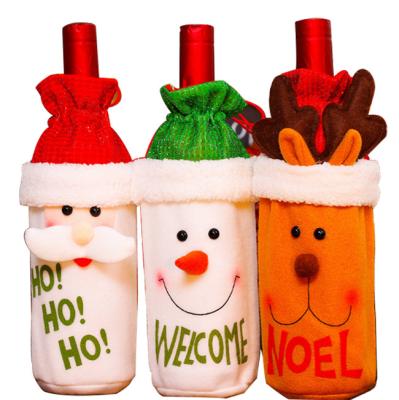 China Wholesale Cute Christmas Wine Ornaments Sweater Christmas Party Decorations Santa Sweater Wine Bottle Cover Xmas Christamas Home Decoration for sale