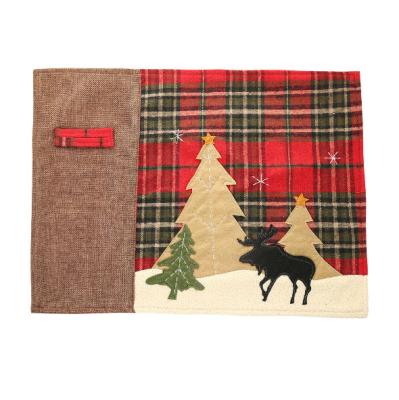 China Christamas Home Decor Xmas Party Gift Decorations Sublimation Desk Place Mat Woven Christmas Ornaments for sale