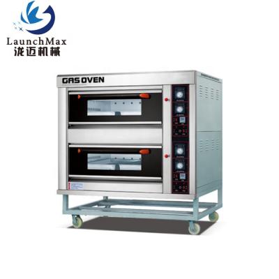 China Commercial Catering 2 Deck 4 Tray Bread Bakery Gas Oven for sale