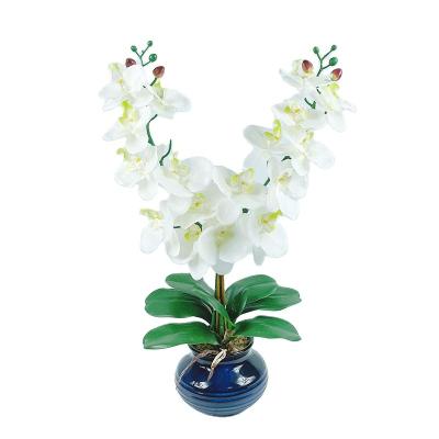 China Wholesale Suppliers China Eco-friendly Artificial Flowers White Butterfly Orchid In Pots For Gift Wedding Decoration for sale