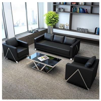 China Modular Executive Sofa Furniture New Modern Luxury Commercial High-End Coffee Color Leather Single Set Office PU Style Wrapping Feature for sale