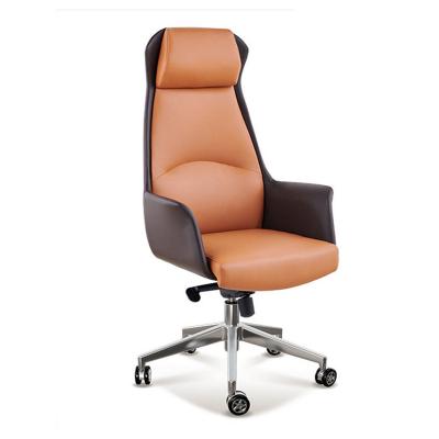 China Modern Black Swivel Director Executive Boss Leather High Back Office Chair for sale