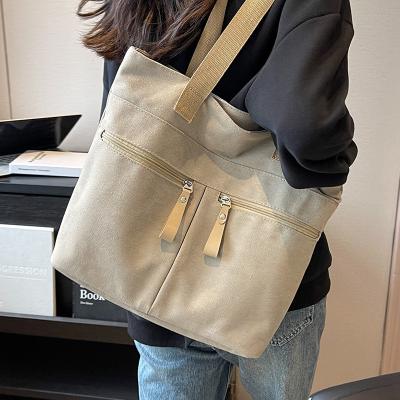 China 2023 custom wholesale high quality big heavy duty white canvas women bag blank plain cotton canvas tote bag com customi à venda