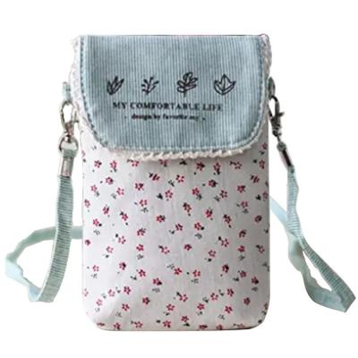 Chine Mini croix de coton floral lavable frais mignon fait sur commande - sac de bourse de téléphone portable de corps pour des femmes à vendre