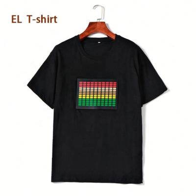 China Sound Activated Fashion Led El 3D T Shirt / Custom New Design For El T Shirt for sale