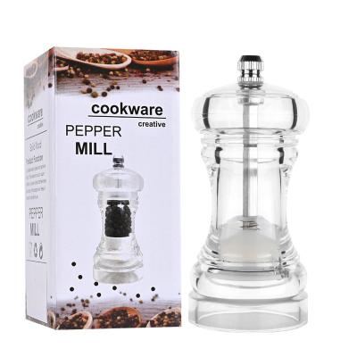 China Viable Acrylic Black Pepper Sesame Powder Grinder Manual Grinder Bottle Freshly Ground Pepper and Cumin Sea Salt for sale