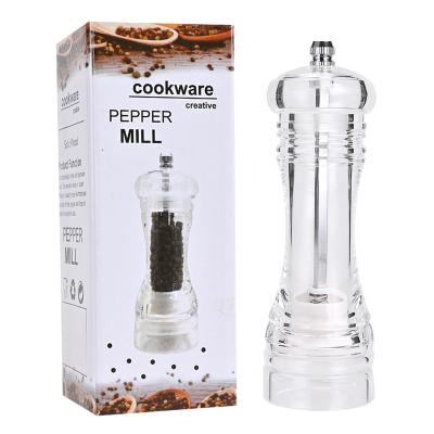 China Viable Manual Pepper Grinder Household Acrylic Sea Salt Black Pepper Grinder Pepper Shaker Seasoning Bottle for sale